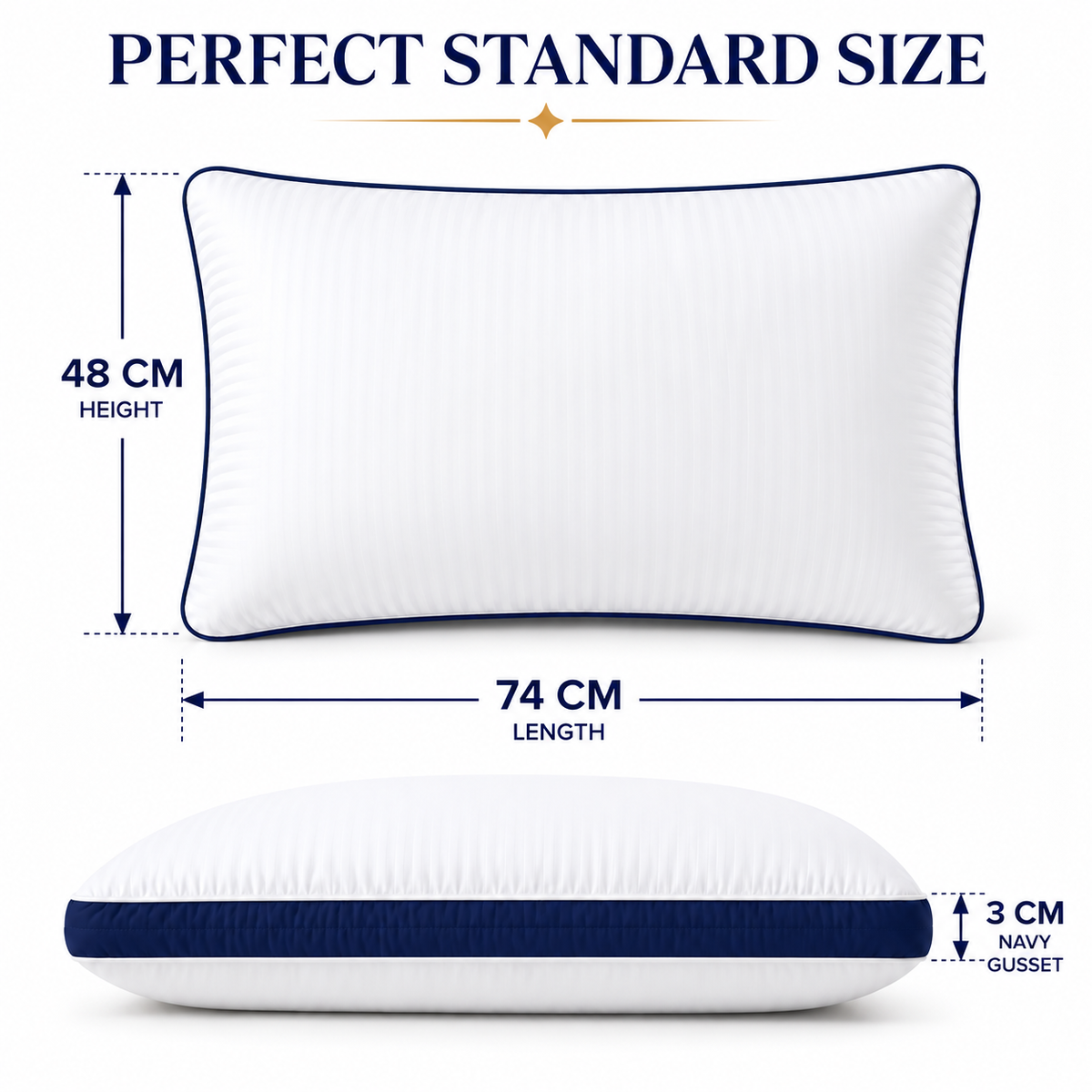 Premium Gusseted Pillows – Navy, Black & White