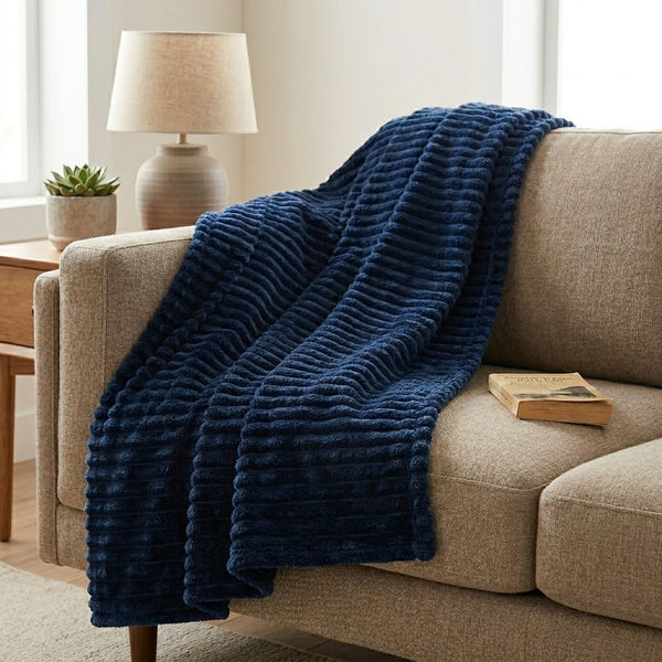 Luxury Ribbed Fleece Blanket