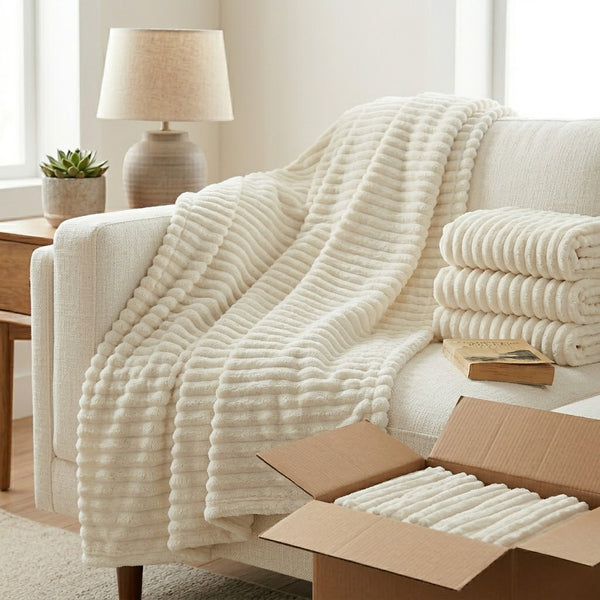 Luxury Ribbed Fleece Blanket